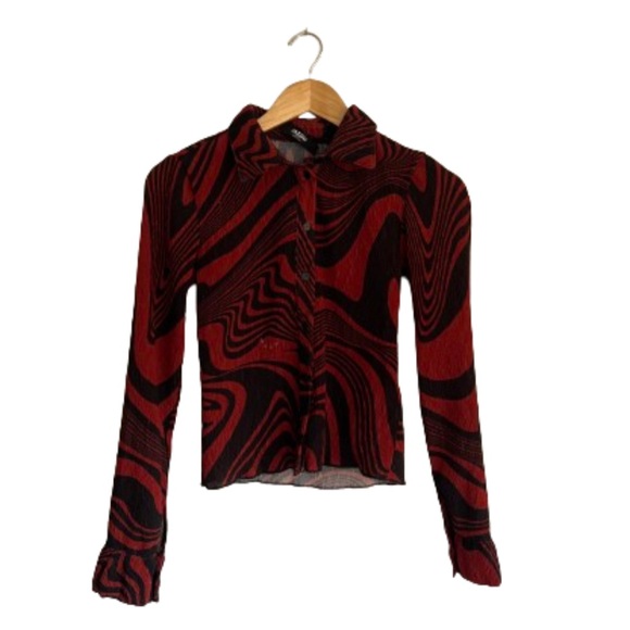 Jaded London Manic Plisse Button Up Shirt - Picture 2 of 7